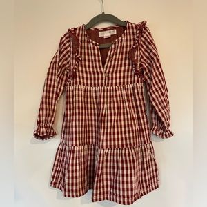 Red Checked Zara Girls Dress Size 3-4 T